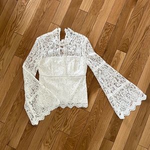 Bardot lace crochet top